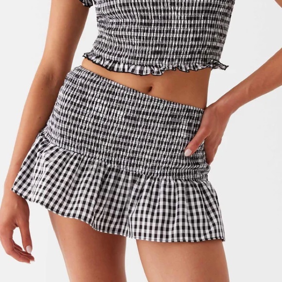Peppermayo Monochrome Gingham Mini Skirt - Picture 1 of 3